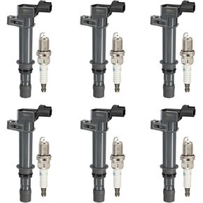 Vplus Set of 6 Ignition Coil Pack UF270 and Platinum Spark Plug 4504 PK20TT Compatible with Dodge Dakota Durango Nitro Ram 1500/Jeep Commander Grand Cherokee Liberty 3.7L V6 replace#UF297