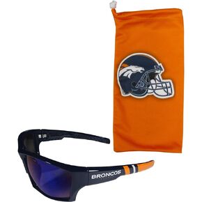 Siskiyou Sports NFL Denver Broncos Unisex Edge Wrap Sunglass and Bag Set, Team Colors, One Size