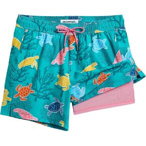 maamgic Men's Swim Trunks 5.5 inch Recycled Beach Shorts with Compression Liner Quick Dry Swim Shorts Zipper Pockets in Kuwait