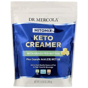 Dr. Mercola MITOMIX Keto Creamer with Coconut Milk, 15 Servings, (1 Bag), MCT Oil, non GMO, Gluten Free, Soy Free