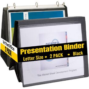 1InTheOffice Presentation Binder 8 1/2" x 11" Sheet Size, 2 Pack
