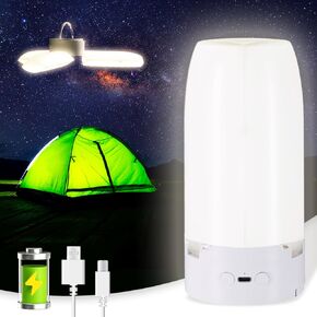 Portable LED Camping Lantern, Foldable Camping Light with 96 LEDs,5000mAh Rechargeable Night Lights with Stepless Dimming,IPX4 Waterproof Tent Light for Power Outage,Emergency,Outdoor,Camping Gear