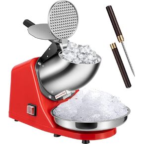 VIVOHOME Electric Dual Blades Ice Crusher Shaver Snow Cone Maker Machine Silver 143lbs/hr with Ice Pick for Home and Commercial Use