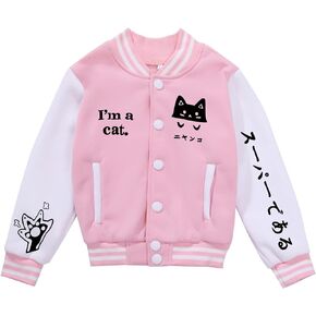NICNZQI Kids Varsity Jacket Girls Bomber Jacket Baseball Jacket for Boys with Pocket Coat