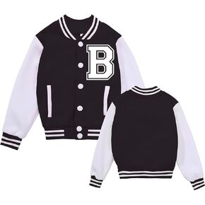 NICNZQI Kids Varsity Jacket Girls Bomber Jacket Baseball Jacket for Boys with Pocket Coat