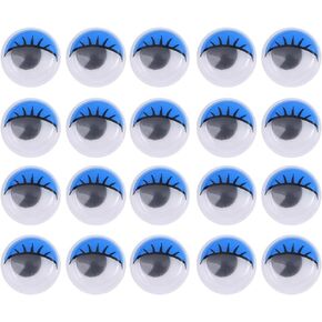 SEWACC 100Pcs Wiggle Eyes with Eyelashes Plastic Eyes with Eyelashes Moving Animals Stickers Craft Stickers Eyes Multicolor Wiggle Eyes Animal Toys DIY Cartoon Eyes self Made Eyeball