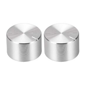 uxcell 2pcs Potentiometer Knob Knurled Shaft Silver Tone Aluminum Smooth Surface Rotary Knob 20mmx13mm Volume Control Knob