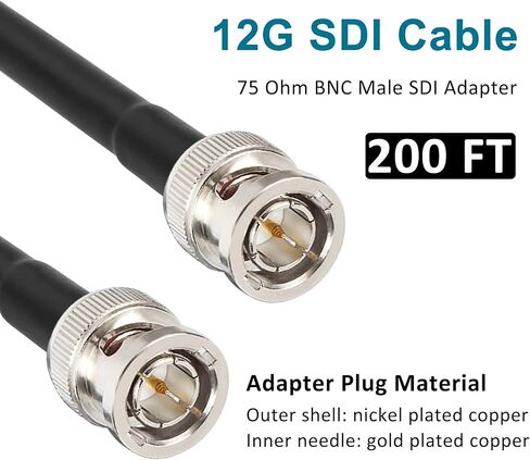 XRDS -RF 12G SDI Cable 75FT, SDI Video Cables 3G/6G/12G 75ohm BNC Male Cable Supports HD-SDI/3G/6G-SDI/4K/8K for Video Security Camera SDI Converter in Saudi Arabia