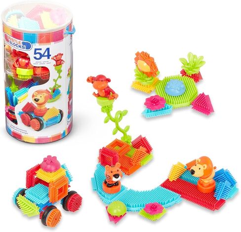 باتات - كتل ذات شعيرات - مكعبات بناء متشابكة من STEM - مجموعة لعب مكونة من 54 قطعة - دلو تخزين قابل لإعادة الاستخدام - ألعاب تنموية للأطفال الصغار والأطفال - مغامرات الغابة - سنتان + in Kuwait