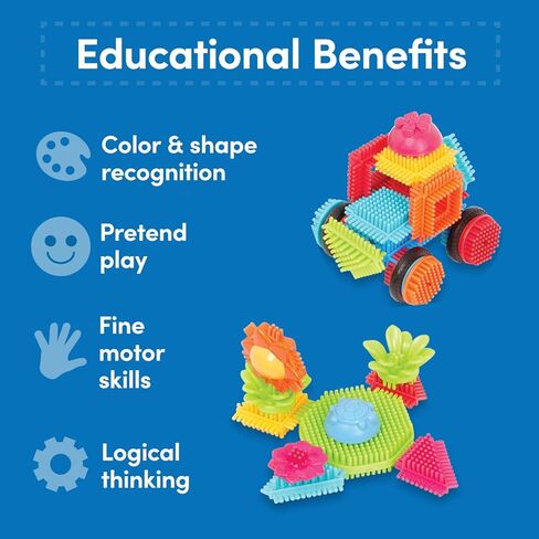 باتات - كتل ذات شعيرات - مكعبات بناء متشابكة من STEM - مجموعة لعب مكونة من 54 قطعة - دلو تخزين قابل لإعادة الاستخدام - ألعاب تنموية للأطفال الصغار والأطفال - مغامرات الغابة - سنتان + in Kuwait