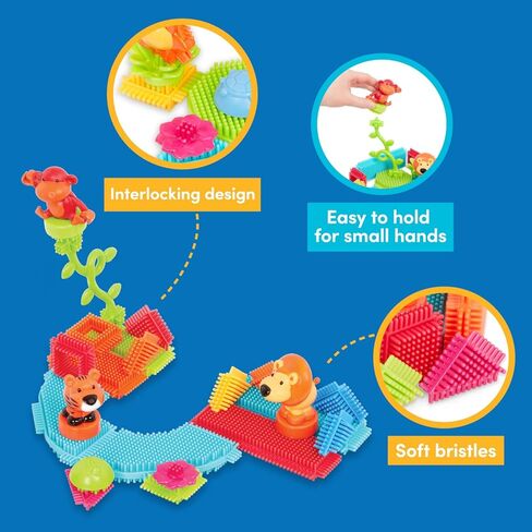 باتات - كتل ذات شعيرات - مكعبات بناء متشابكة من STEM - مجموعة لعب مكونة من 54 قطعة - دلو تخزين قابل لإعادة الاستخدام - ألعاب تنموية للأطفال الصغار والأطفال - مغامرات الغابة - سنتان + in Kuwait