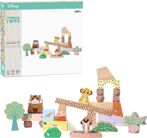 Disney Wooden Toys Just Play The Lion King Pride Rock Building Blocks Set, Officially Licensed Kids Toys for Ages 18 Month in Saudi Arabia