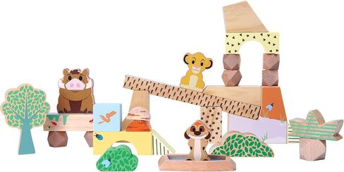 Disney Wooden Toys Just Play The Lion King Pride Rock Building Blocks Set, Officially Licensed Kids Toys for Ages 18 Month in Saudi Arabia