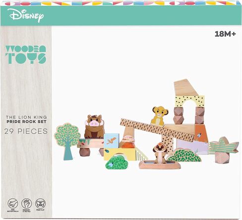 Disney Wooden Toys Just Play The Lion King Pride Rock Building Blocks Set, Officially Licensed Kids Toys for Ages 18 Month in Saudi Arabia