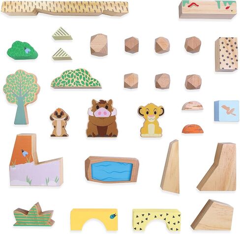 Disney Wooden Toys Just Play The Lion King Pride Rock Building Blocks Set, Officially Licensed Kids Toys for Ages 18 Month in Saudi Arabia