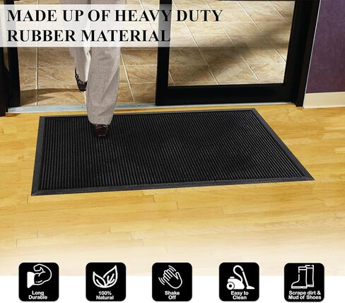 سجادات أرضية مدخل A1HC جديدة بالكامل من المطاط الفاخر بأطراف الأصابع تحافظ على الطين والأوساخ بعيدًا عن الأبواب التجارية والسكنية، الأمامية والخلفية، المرآب، المداخل، المطاعم، إلخ. 91.44 سم × 152.4 سم in Kuwait