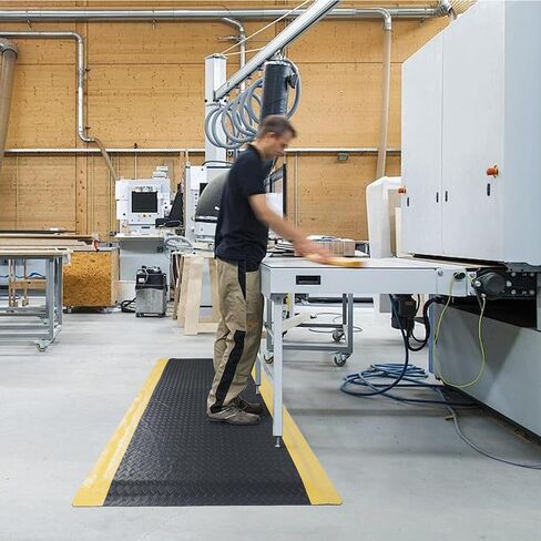 Nisorpa Anti Fatigue Mats Industrial 3' x 5', 15/16" Thick Ergonomic Standing Floor Mat Work Mats for Standing Heavy Duty Commercial Diamond Plate Border Safety Mat Support for Leg & Back Pain in Saudi Arabia