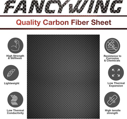 FANCYWING 400X500X3.0MM ورقة ألياف الكربون 100٪ 3K ألياف الكربون لوحة صفائحية نسج عادي لوحة لوحة سمك 3.0 مم (سطح لامع) in Kuwait
