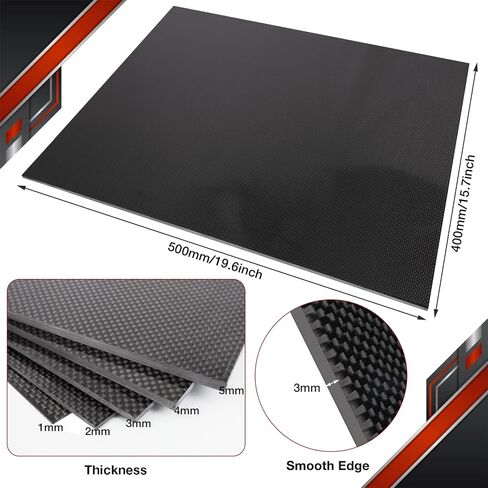 FANCYWING 400X500X3.0MM ورقة ألياف الكربون 100٪ 3K ألياف الكربون لوحة صفائحية نسج عادي لوحة لوحة سمك 3.0 مم (سطح لامع) in Kuwait
