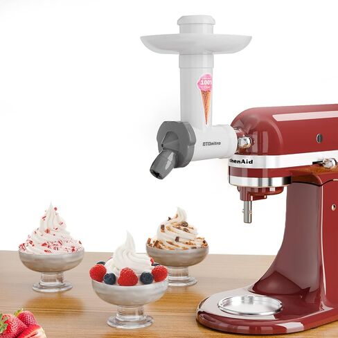 مرفق صانع الآيس كريم OTOmitra لخلاط حامل KitchenAid، صانع الآيس كريم بالفواكه المجمدة الخالية من الألبان، ملحق آيس كريم آمن للغسل في غسالة الأطباق، أجزاء صانع الآيس كريم الطبيعية in Kuwait