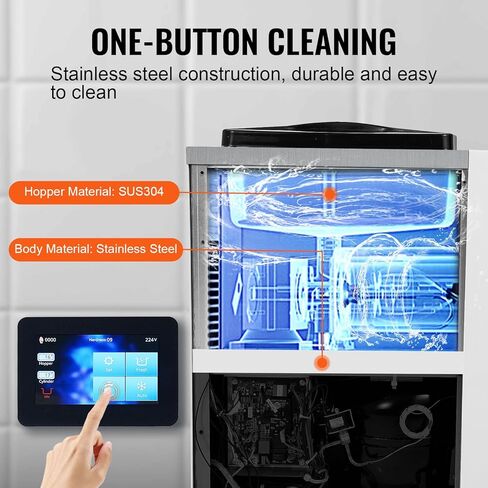 VEVOR Commercial Ice Cream Machine, 10.6 QT/H Yield, 1000W Single Flavor Countertop Soft Serve Ice Cream Maker, 4L Hopper 1.6L Cylinder, Touch Screen Auto Clean Pre-cooling, for Restaurant Snack Bar in Saudi Arabia