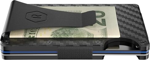 حزمة Ridge EDC: محفظة Ridge من ألياف الكربون بمشبك نقود للرجال + مجموعة حافظة Airtag - محفظة آمنة ومحمية بتقنية RFID مع حامل بطاقة هوائية ومشبك نقود. in Kuwait