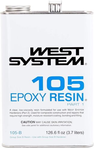 حزمة WEST SYSTEM 105B من راتنجات الإيبوكسي (126.6 أونصة سائلة) مع مقوي إيبوكسي سريع 205B (27.5 أونصة سائلة) و300 مضخة صغيرة لقياس الإيبوكسي مكونة من 3 عبوات (3 عناصر) in Kuwait