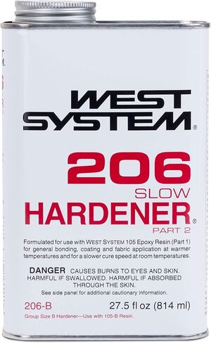 حزمة WEST SYSTEM 105B من راتنجات الإيبوكسي (126.6 أونصة سائلة) مع مقوي إيبوكسي سريع 205B (27.5 أونصة سائلة) و300 مضخة صغيرة لقياس الإيبوكسي مكونة من 3 عبوات (3 عناصر) in Kuwait