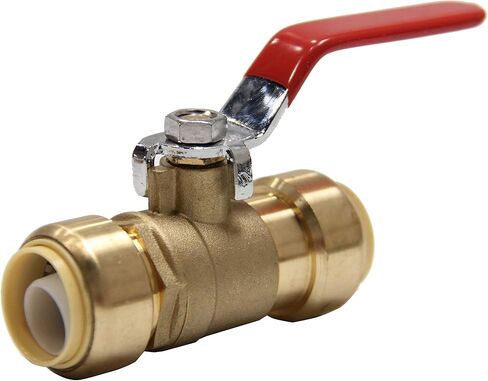 (Pack of 5) EFIELD 3/4 Inch Ball Valve for Push-Fit Full Port Ball Valve Red Handle with a Disconnect Clip, UPC Certified (Red) in Kuwait