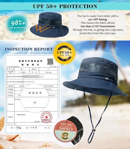 TOP-EX L/XL/XXL Waterproof UPF50 Wide Brim Sun Hat w/Breathable Vented Mesh in Kuwait