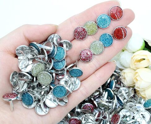 BESTCYC 100 قطعة 12 مللي متر مختلط الألوان بريق الترتر الايبوكسي برادس ورقة السحابات سكرابوكينغ بطاقة صنع الفن الحرفية المعادن المستديرة برادس in Kuwait