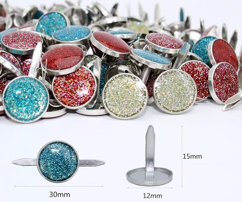 BESTCYC 100 قطعة 12 مللي متر مختلط الألوان بريق الترتر الايبوكسي برادس ورقة السحابات سكرابوكينغ بطاقة صنع الفن الحرفية المعادن المستديرة برادس in Kuwait