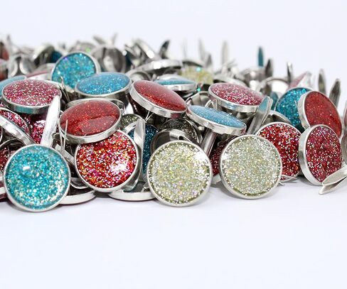 BESTCYC 100 قطعة 12 مللي متر مختلط الألوان بريق الترتر الايبوكسي برادس ورقة السحابات سكرابوكينغ بطاقة صنع الفن الحرفية المعادن المستديرة برادس in Kuwait