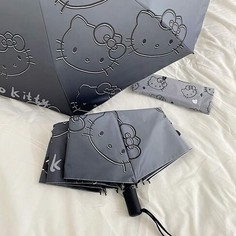 Cute Anime Kitten Gradient Umbrella Automatic Open Folding Umbrella Suitable for Traveling Lightweight Portable Sunshade Gift for Girls in Saudi Arabia
