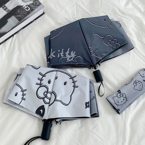 Cute Anime Kitten Gradient Umbrella Automatic Open Folding Umbrella Suitable for Traveling Lightweight Portable Sunshade Gift for Girls in Saudi Arabia