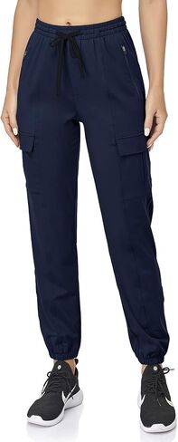 HISKYWIN النساء البضائع المشي لمسافات طويلة رياضية ركض Sweatpants الرباط تجريب صالة السراويل غير رسمية في الهواء الطلق مع جيوب in Kuwait