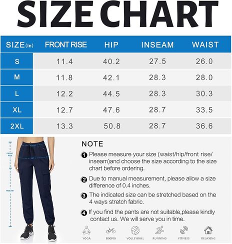 HISKYWIN النساء البضائع المشي لمسافات طويلة رياضية ركض Sweatpants الرباط تجريب صالة السراويل غير رسمية في الهواء الطلق مع جيوب in Kuwait