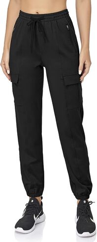 HISKYWIN Women Cargo Hiking Athletic Joggers Sweatpants Drawstring Workout Lounge Casual Outdoor Pants with Pockets in Saudi Arabia