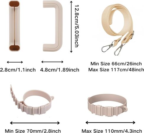 حزام مقبض زجاجة مياه UPIKIT مع حزام كروس قابل للتعديل، يناسب زجاجات 8-40oz، واقي مقبض سيليكون غير قابل للانزلاق متوافق مع ملحقات ستانلي 40oz، US-Strap-Bottle-3 in Kuwait