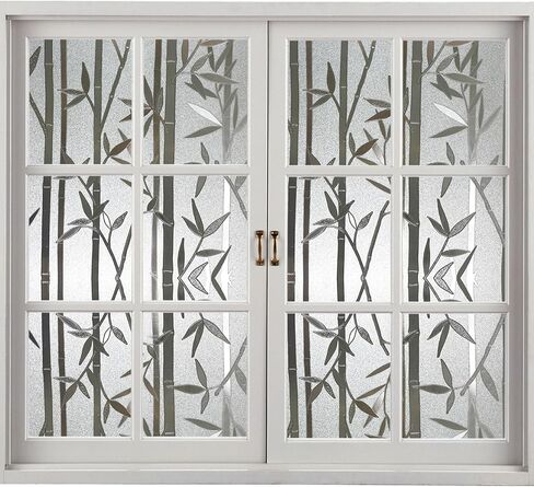 Window Privacy Film, Decorative Glass Removable Sticker, 3D Sun UV Blocking Window Vinyl, Stained Glass Window Decals, Static Cling Window Stickers Non-Adhesive, No-Glue, 17.5 x 78.7inches in Saudi Arabia