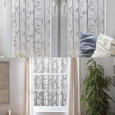 Window Privacy Film, Decorative Glass Removable Sticker, 3D Sun UV Blocking Window Vinyl, Stained Glass Window Decals, Static Cling Window Stickers Non-Adhesive, No-Glue, 17.5 x 78.7inches in Saudi Arabia