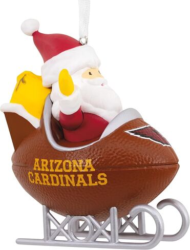 زينة عيد الميلاد من Hallmark NFL Arizona Cardinals Santa Football Sled، مقاس واحد، in Saudi Arabia