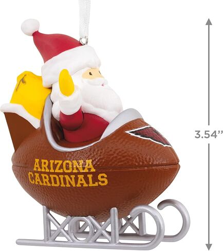 زينة عيد الميلاد من Hallmark NFL Arizona Cardinals Santa Football Sled، مقاس واحد، in Saudi Arabia