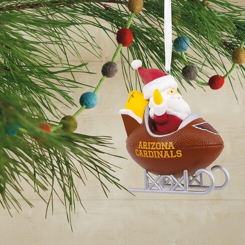 زينة عيد الميلاد من Hallmark NFL Arizona Cardinals Santa Football Sled، مقاس واحد، in Saudi Arabia