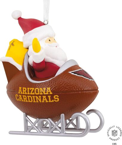 زينة عيد الميلاد من Hallmark NFL Arizona Cardinals Santa Football Sled، مقاس واحد، in Saudi Arabia