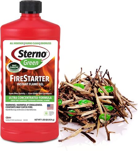 جل اللهب الفوري من Sterno Firestarter، للاستخدام الداخلي والخارجي في جميع الأحوال الجوية، 16 أونصة، 6 عبوات in Kuwait