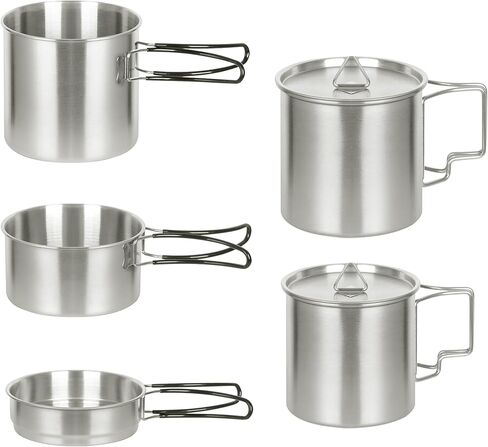 طقم طبخ للتخييم مع وعاء ومقلاة وزجاج للشرب وحقيبة تخزين للسفر والتنزه سيرًا على الأقدام وصيد الأسماك والتخييم والنزهات in Kuwait