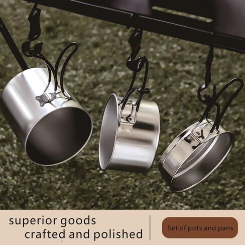 طقم طبخ للتخييم مع وعاء ومقلاة وزجاج للشرب وحقيبة تخزين للسفر والتنزه سيرًا على الأقدام وصيد الأسماك والتخييم والنزهات in Kuwait