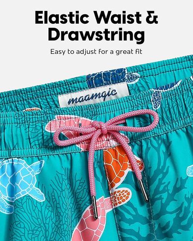 maamgic Men's Swim Trunks 5.5 inch Recycled Beach Shorts with Compression Liner Quick Dry Swim Shorts Zipper Pockets in Kuwait