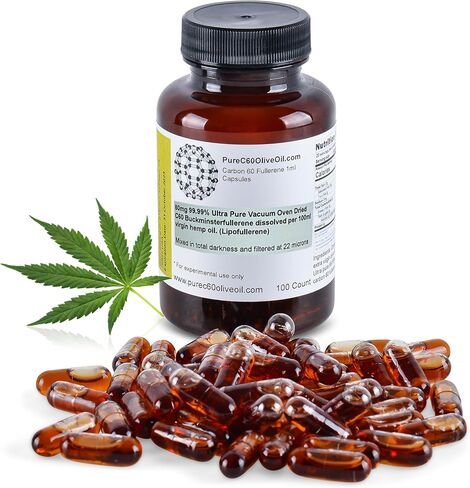 C60 Organic Avocado Oil Capsules Pills 100ml / 3.4 Fl Oz - 99.99% Carbon 60 Solvent Free 80mg - Food Grade - Carbon 60 Avocado Oil - from The Leading Global Producer in Saudi Arabia